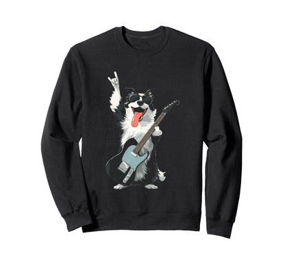 Rock Dog Guitar Playing Pet Sweatshirt - Casual Everyday Wear for Adults - T-Shirt, Sweatshirt, Hoodie
