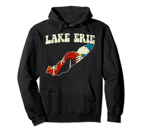 Lake Erie Lake Rainbow Nature 70S Map Hoodie - Unique Graphic for Adults - T-Shirt, Sweatshirt, Hoodie