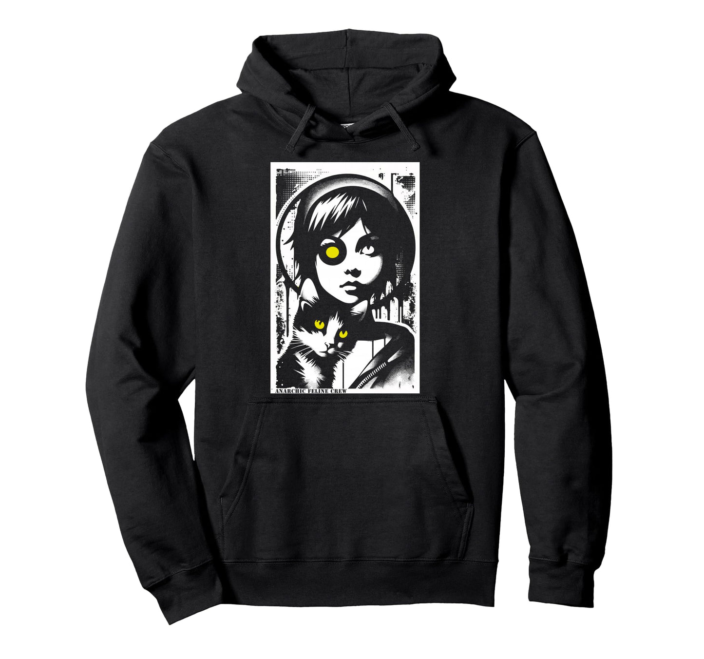 Punk And Cat Graffiti Grunge 90S Hoodie - Streetwear Style Unisex - T-Shirt, Sweatshirt, Hoodie