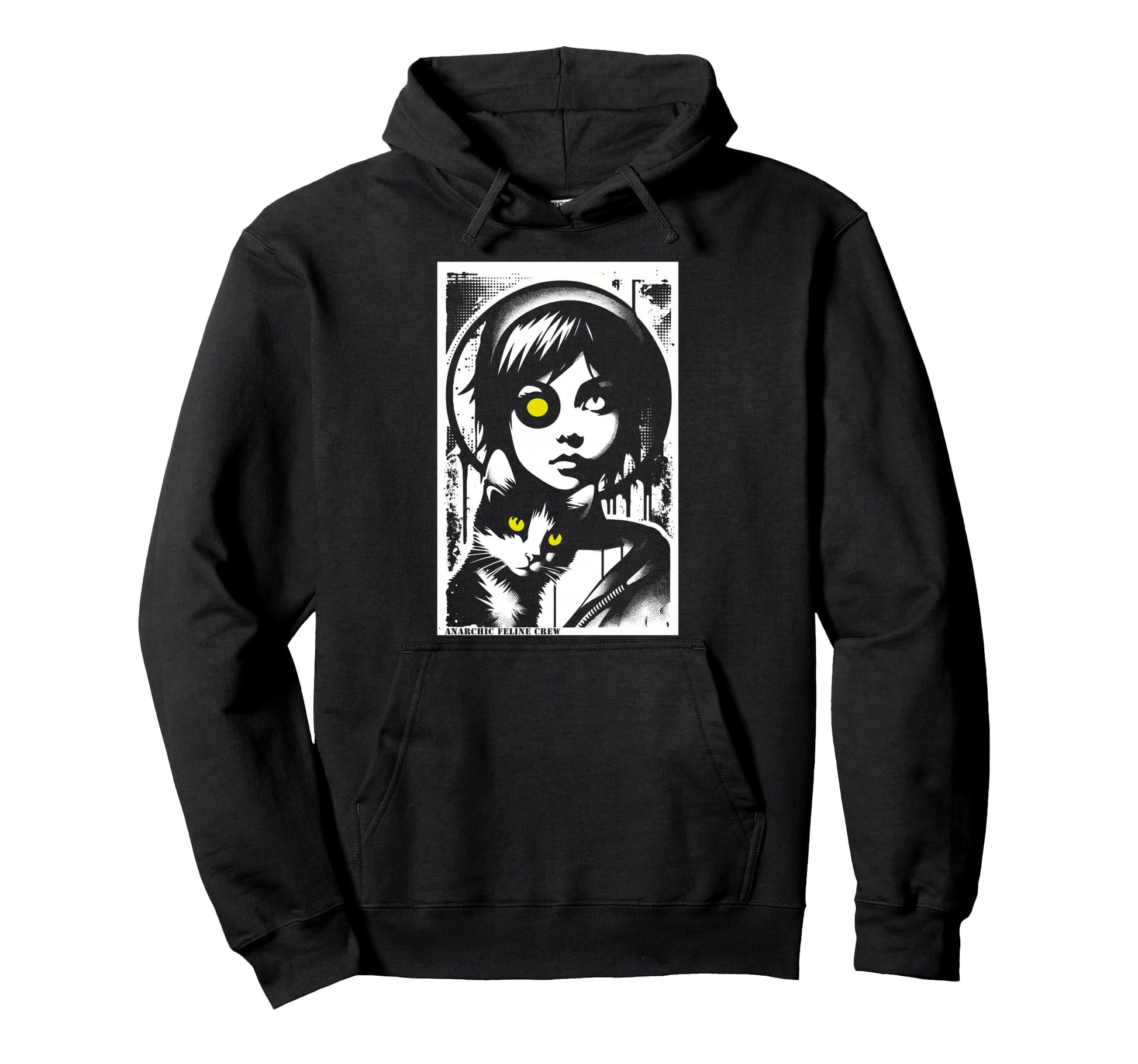 Punk And Cat Graffiti Grunge 90S Hoodie - Streetwear Style Unisex - T-Shirt, Sweatshirt, Hoodie