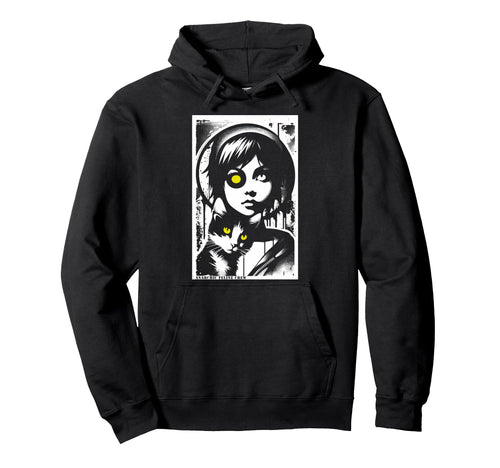 Punk And Cat Graffiti Grunge 90S Hoodie - Streetwear Style Unisex - T-Shirt, Sweatshirt, Hoodie