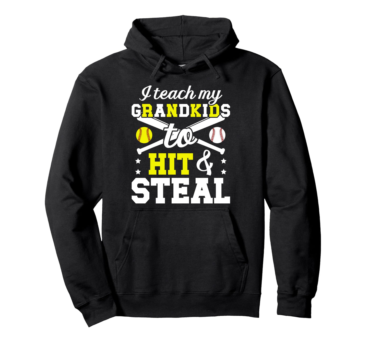 Baseball Softball Grandpa Funny Hoodie - Unique Graphic for Adults - T-Shirt, Sweatshirt, Hoodie
