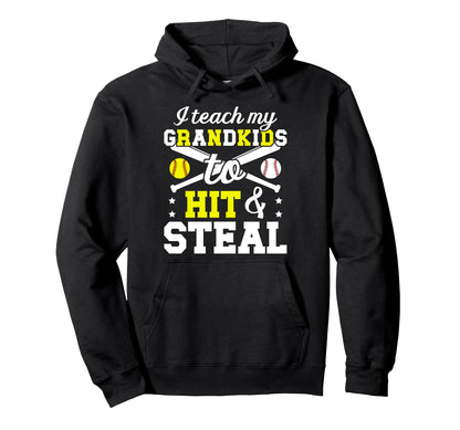 Baseball Softball Grandpa Funny Hoodie - Unique Graphic for Adults - T-Shirt, Sweatshirt, Hoodie