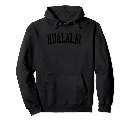 Hualalai Distressed Black Varsity Hoodie - Casual Everyday Wear Men Women - T-Shirt, Sweatshirt, Hoodie