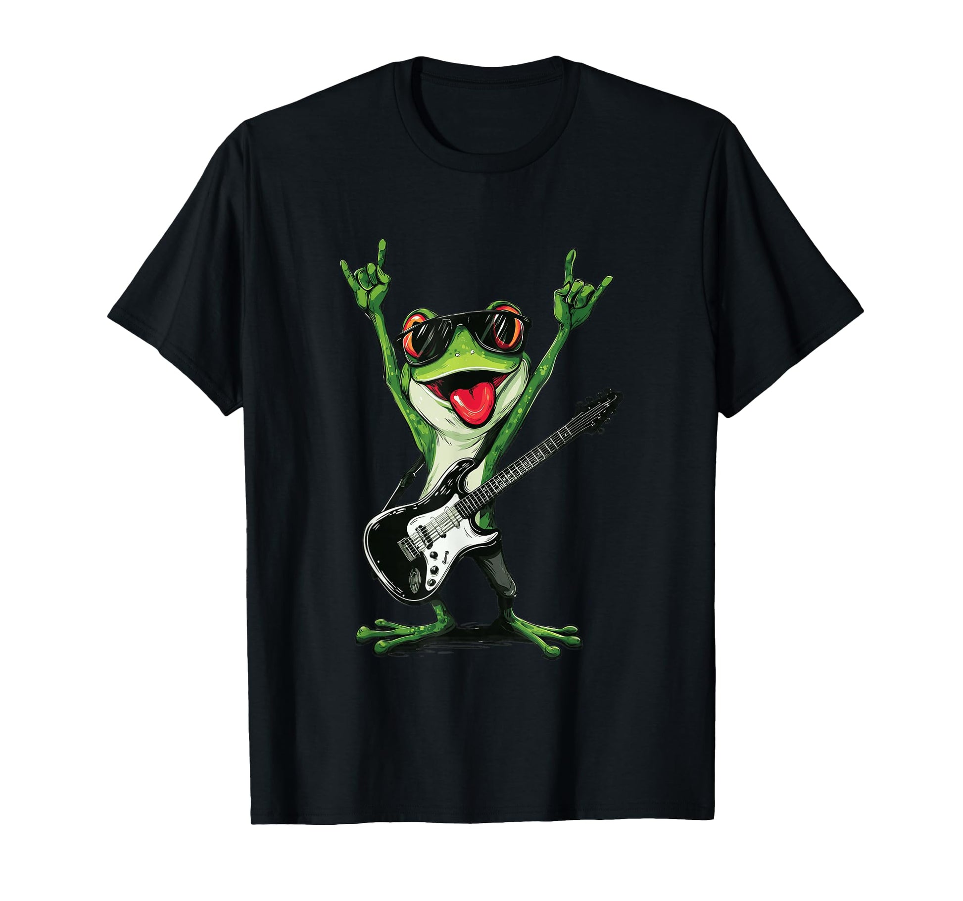 Funny Frog Rock Guitar Player T-Shirt - Minimalist Print Men Women - T-Shirt, Sweatshirt, Hoodie