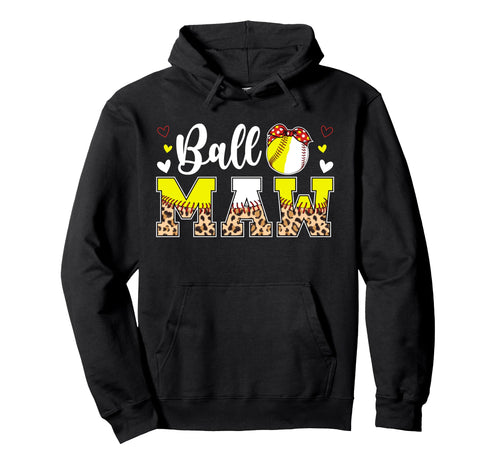 Ball Maw Leopard Softball Baseball Maw Hoodie - Aesthetic Graphic Unisex - T-Shirt, Sweatshirt, Hoodie