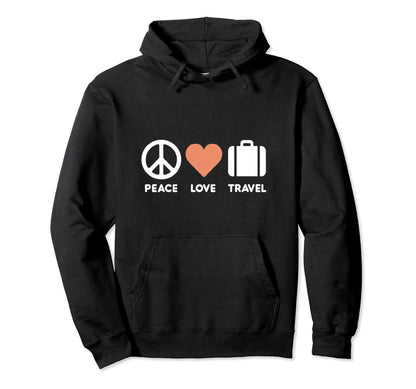 Travel Lovers Adventure Seeker Peace Hoodie - Minimalist Print Men Women - T-Shirt, Sweatshirt, Hoodie