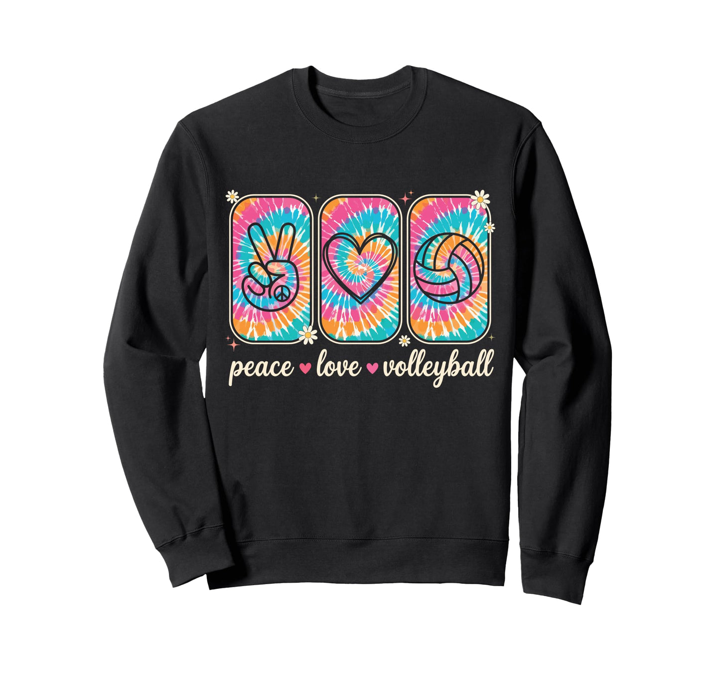 Peace Love Volleyball Funny Teen Sweatshirt - Trendy Graphic Men Women - T-Shirt, Sweatshirt, Hoodie