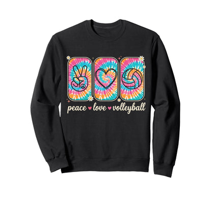 Peace Love Volleyball Funny Teen Sweatshirt - Trendy Graphic Men Women - T-Shirt, Sweatshirt, Hoodie
