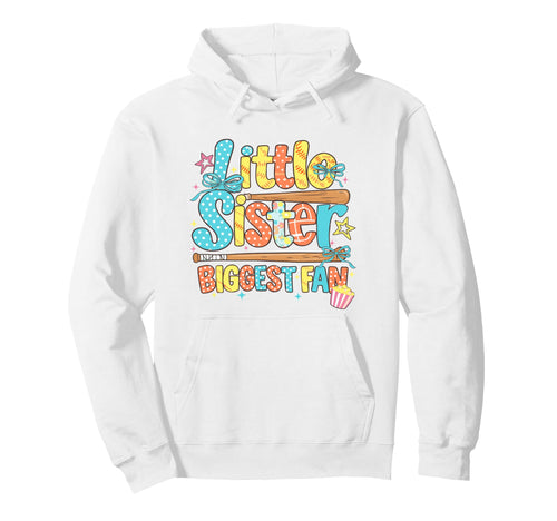 Funny Little Sister Biggest Fan Bow Hoodie - Fun Novelty Design for Adults - T-Shirt, Sweatshirt, Hoodie