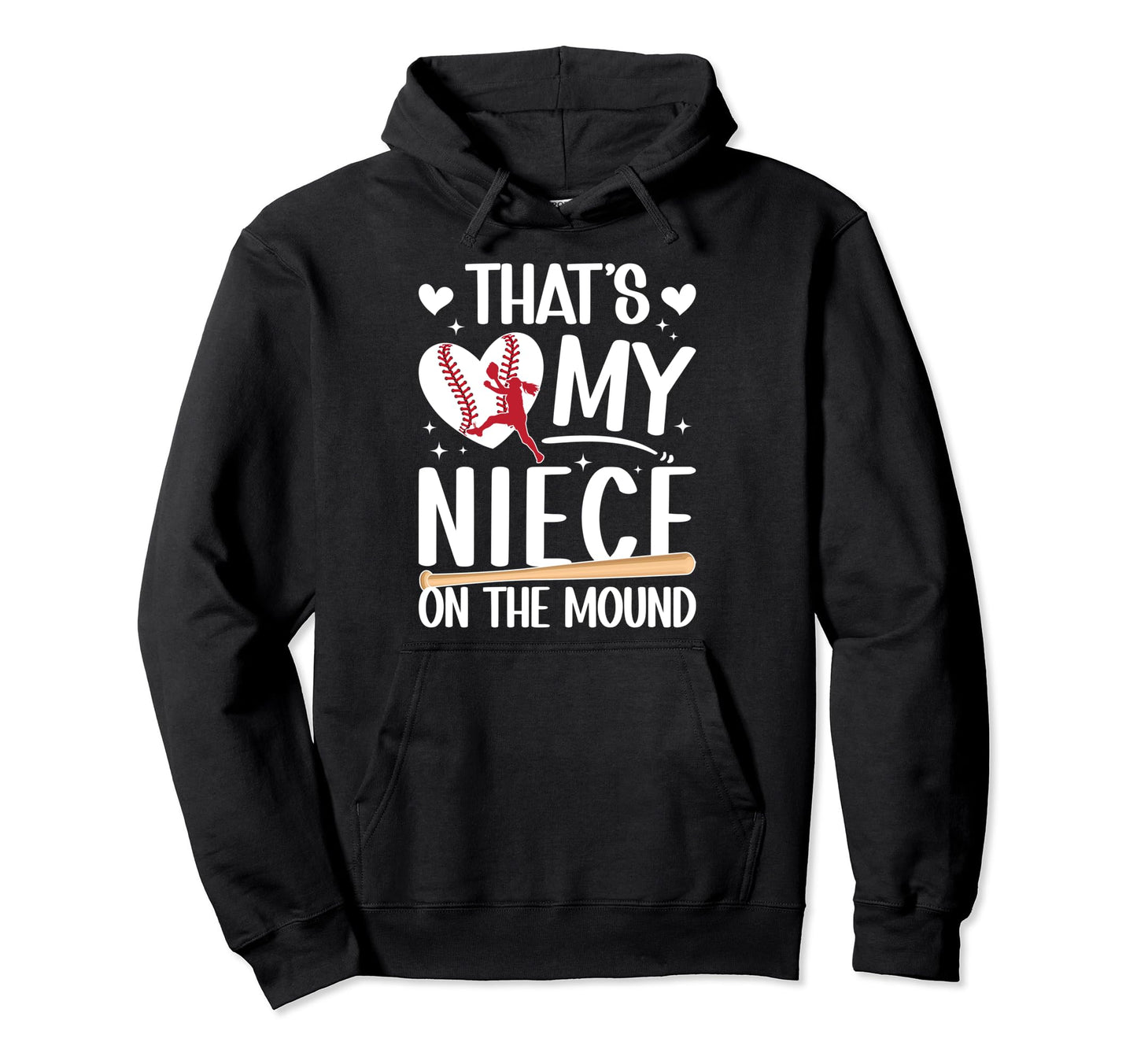 Mound Baseball Pitcher Aunt Baseball Hoodie - Custom Art Print for Adults - T-Shirt, Sweatshirt, Hoodie