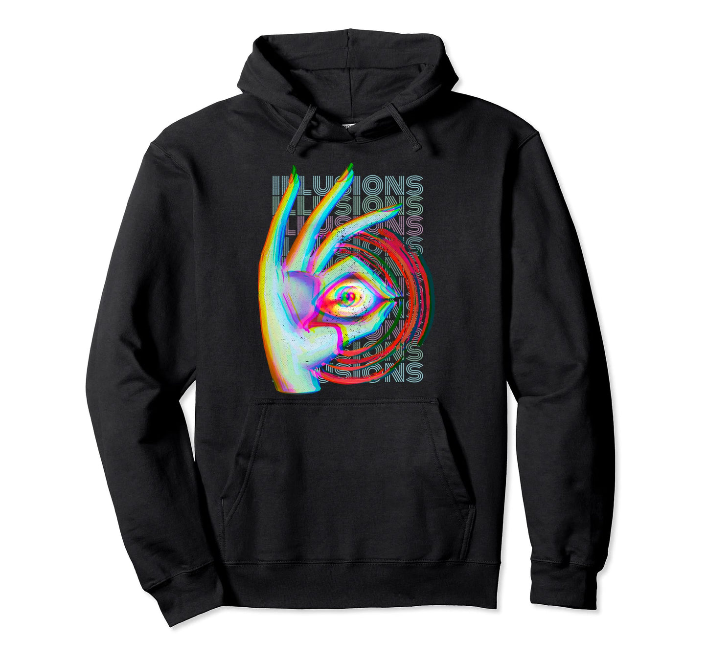 Creepy Weirdcore Eyeball Glitchy Hoodie - Minimalist Print Men Women - T-Shirt, Sweatshirt, Hoodie