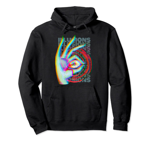 Creepy Weirdcore Eyeball Glitchy Hoodie - Minimalist Print Men Women - T-Shirt, Sweatshirt, Hoodie
