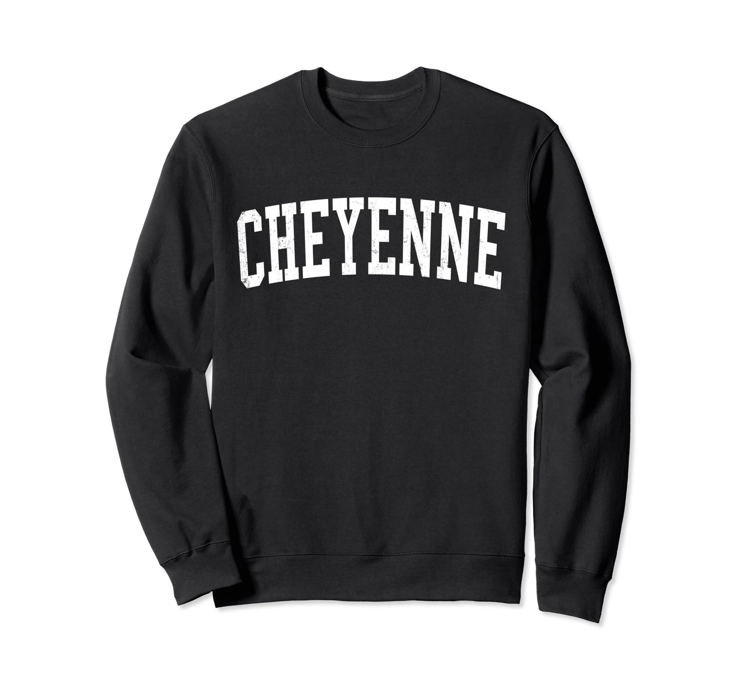 Cheyenne Wy Distressed White Sweatshirt - Minimalist Print for Adults - T-Shirt, Sweatshirt, Hoodie