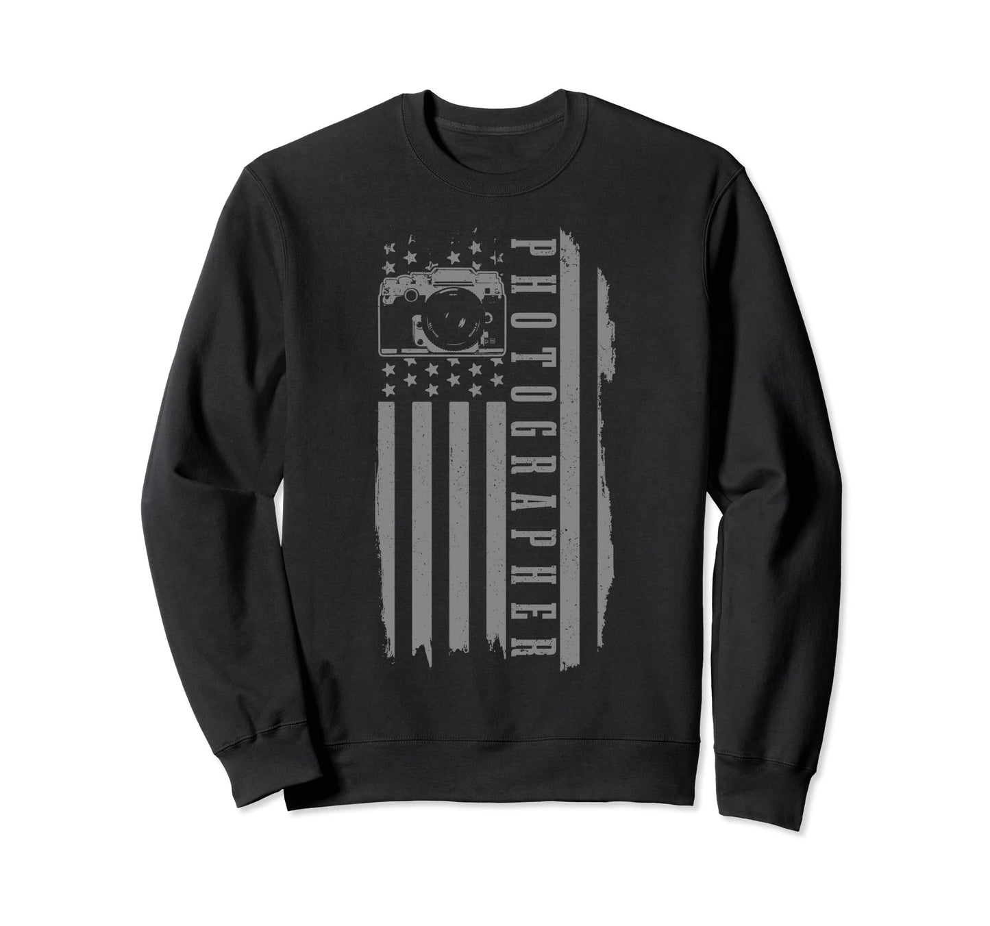 Patriotic Photographer Us Flag Sweatshirt - Trendy Graphic for Adults - T-Shirt, Sweatshirt, Hoodie