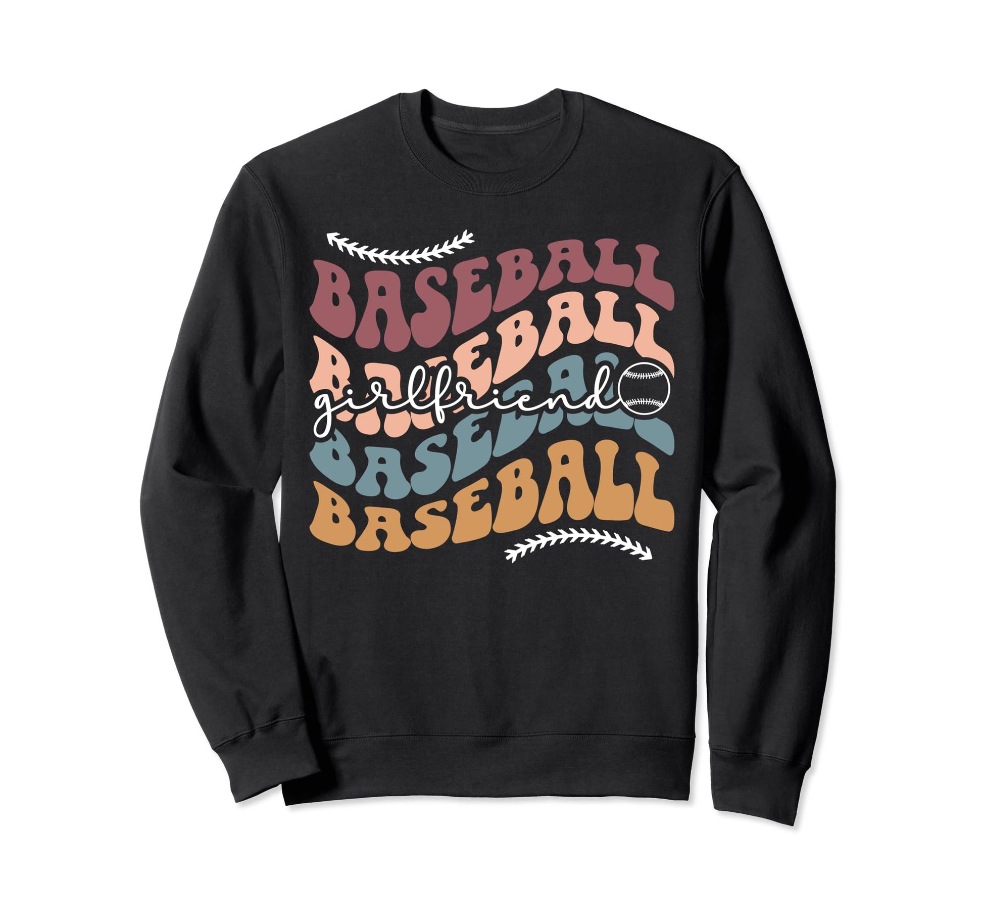 Baseball Girlfriend Groovy Sweatshirt - Novelty Apparel Men Women - T-Shirt, Sweatshirt, Hoodie