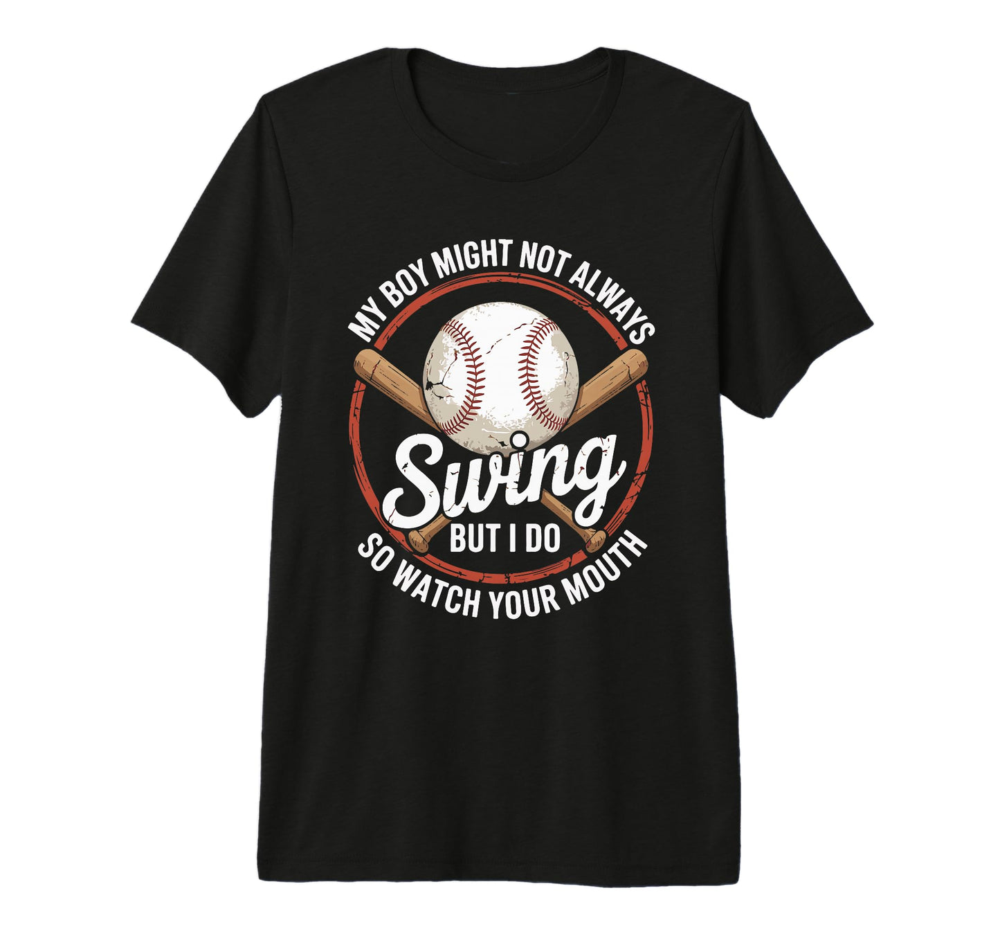 Funny Baseball Parent Swing Joke Tri T-Shirt - Novelty Apparel for Adults - T-Shirt, Sweatshirt, Hoodie