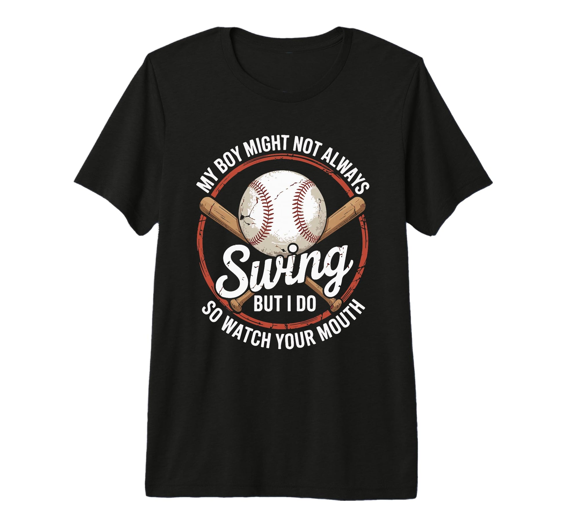 Funny Baseball Parent Swing Joke Tri T-Shirt - Novelty Apparel for Adults - T-Shirt, Sweatshirt, Hoodie