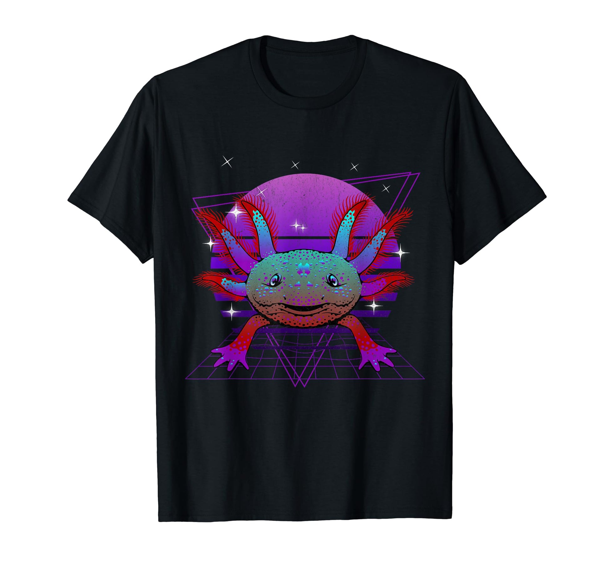 Synthwave Vaporwave Sunset Axolotl T-Shirt - Trendy Graphic Men Women - T-Shirt, Sweatshirt, Hoodie