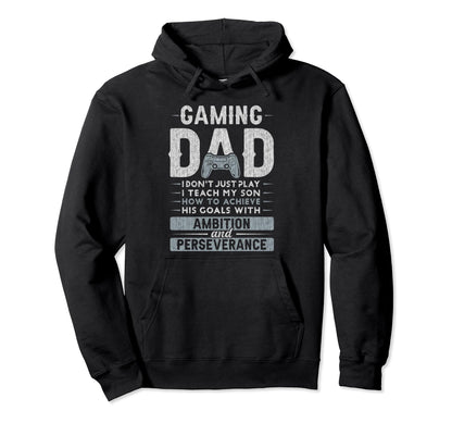 Gaming Dad Father Son Fathers Day Video Hoodie - Unique Graphic Men Women - T-Shirt, Sweatshirt, Hoodie