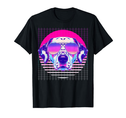 Dalmatian Sunglasses Dog Vaporwave T-Shirt - Graphic Print Men Women - T-Shirt, Sweatshirt, Hoodie