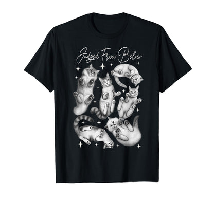 Judged From Below Funny Cats Looking T-Shirt - Fun Novelty Design Unisex - T-Shirt, Sweatshirt, Hoodie