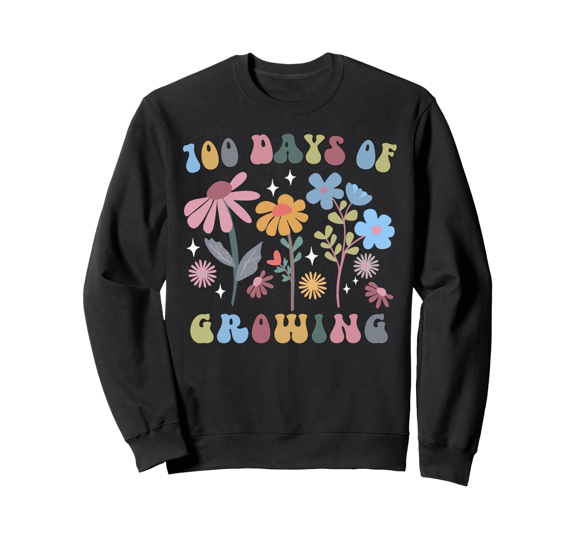 100 Days Growing Boho Flower 100Th Sweatshirt - Novelty Apparel for Adults - T-Shirt, Sweatshirt, Hoodie