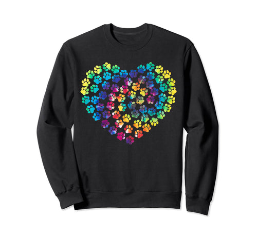 Tie Dye Paw Heartbeat This Is My Sweatshirt - Streetwear Style Men Women - T-Shirt, Sweatshirt, Hoodie