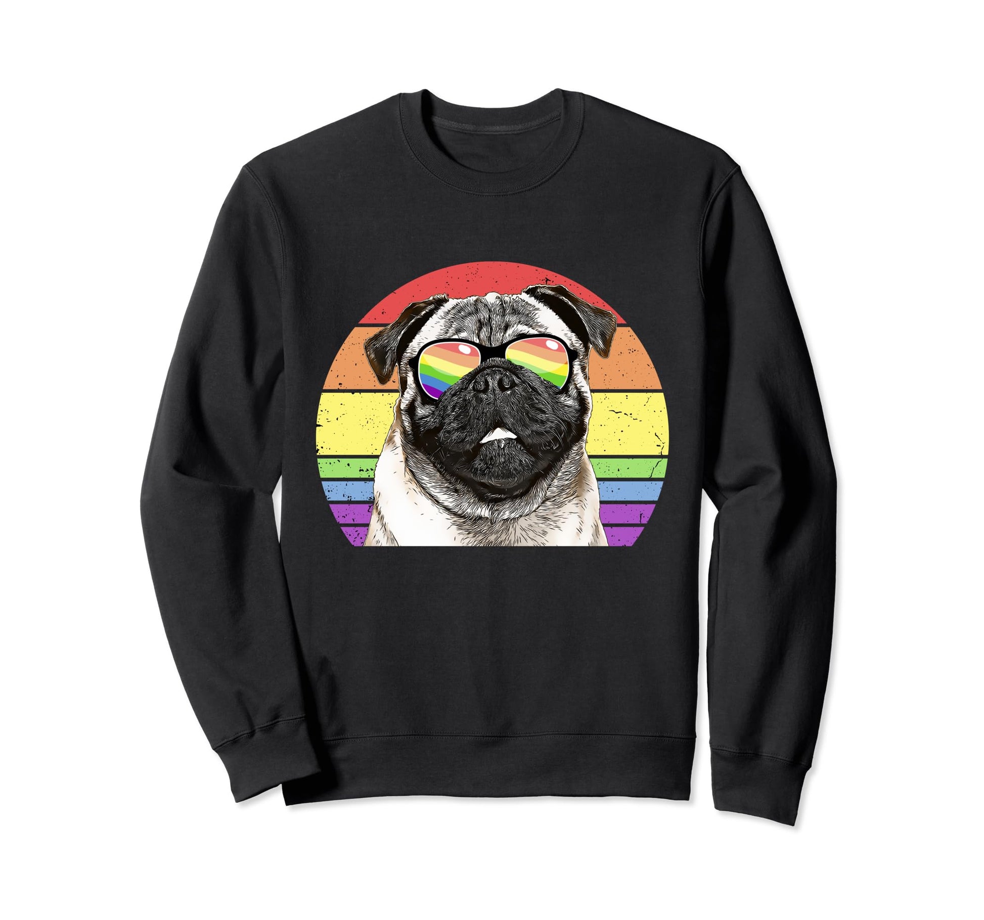 Lgbtq Pug Dog Rainbow Love Pride Sweatshirt - Trendy Graphic Unisex - T-Shirt, Sweatshirt, Hoodie