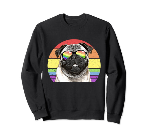 Lgbtq Pug Dog Rainbow Love Pride Sweatshirt - Trendy Graphic Unisex - T-Shirt, Sweatshirt, Hoodie