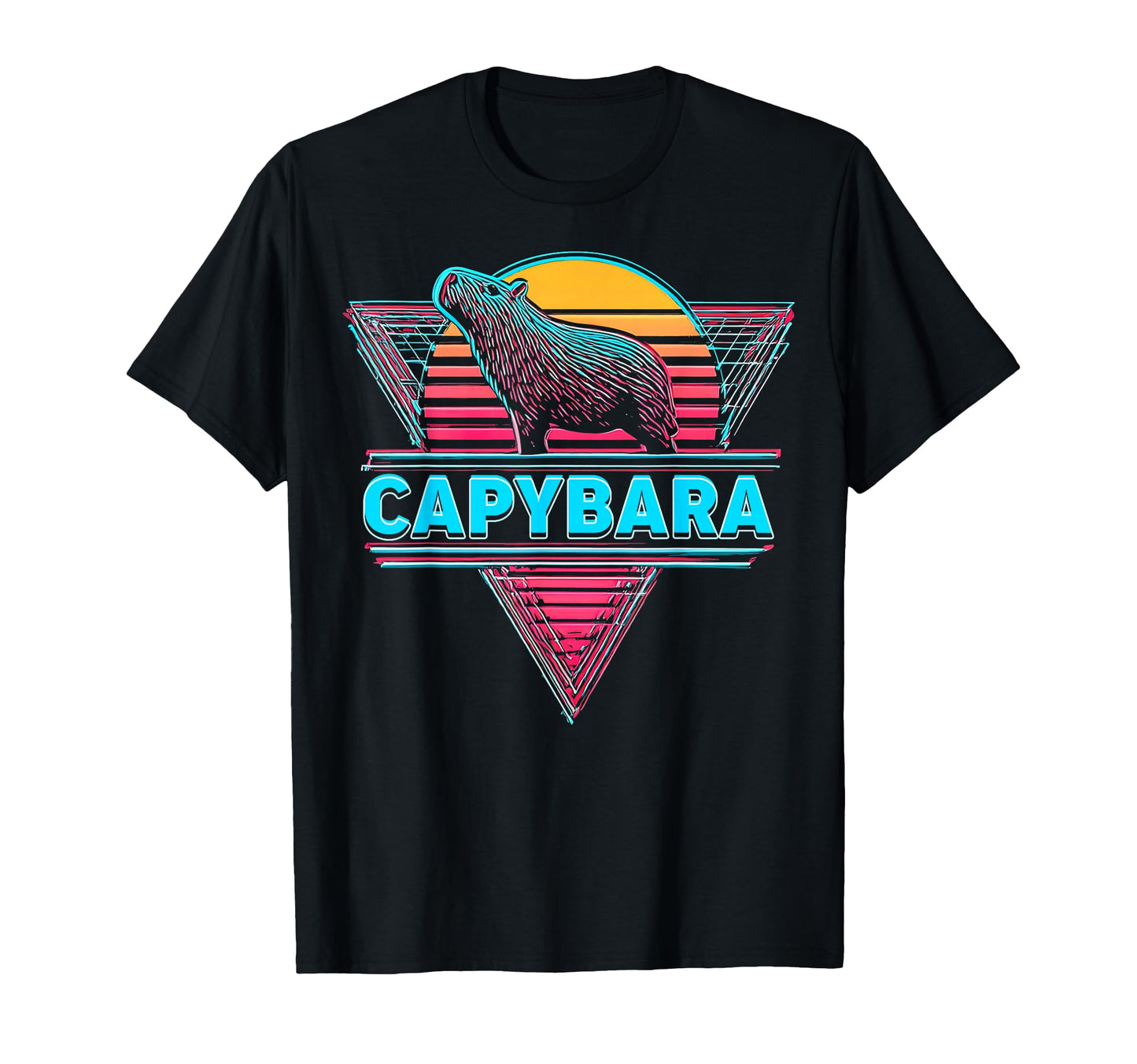 Capybara Capibara Vaporwave Aesthetic T-Shirt - Custom Art Print Men Women - T-Shirt, Sweatshirt, Hoodie