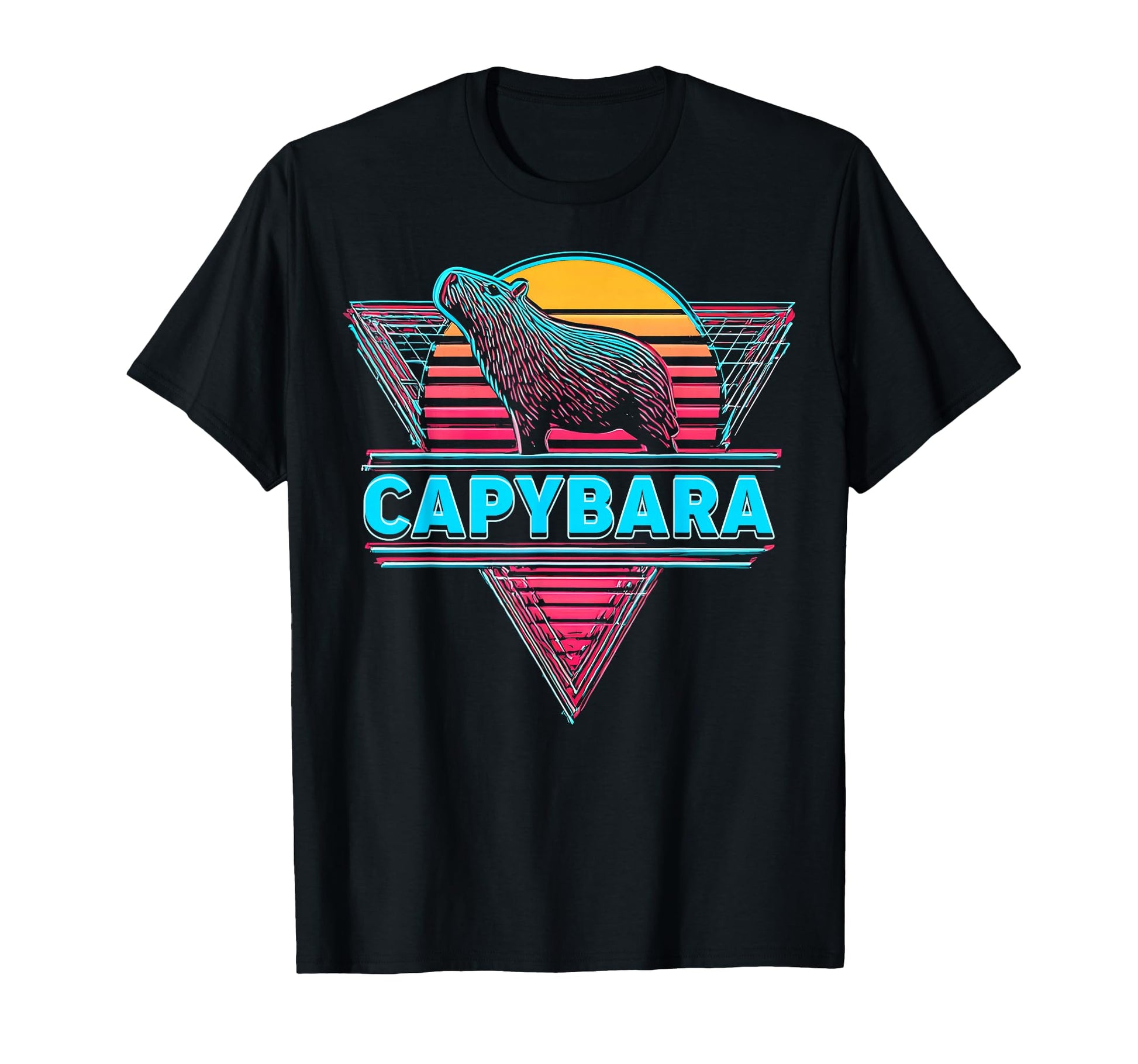 Capybara Capibara Vaporwave Aesthetic T-Shirt - Custom Art Print Men Women - T-Shirt, Sweatshirt, Hoodie