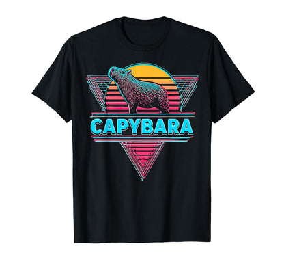 Capybara Capibara Vaporwave Aesthetic T-Shirt - Custom Art Print Men Women - T-Shirt, Sweatshirt, Hoodie