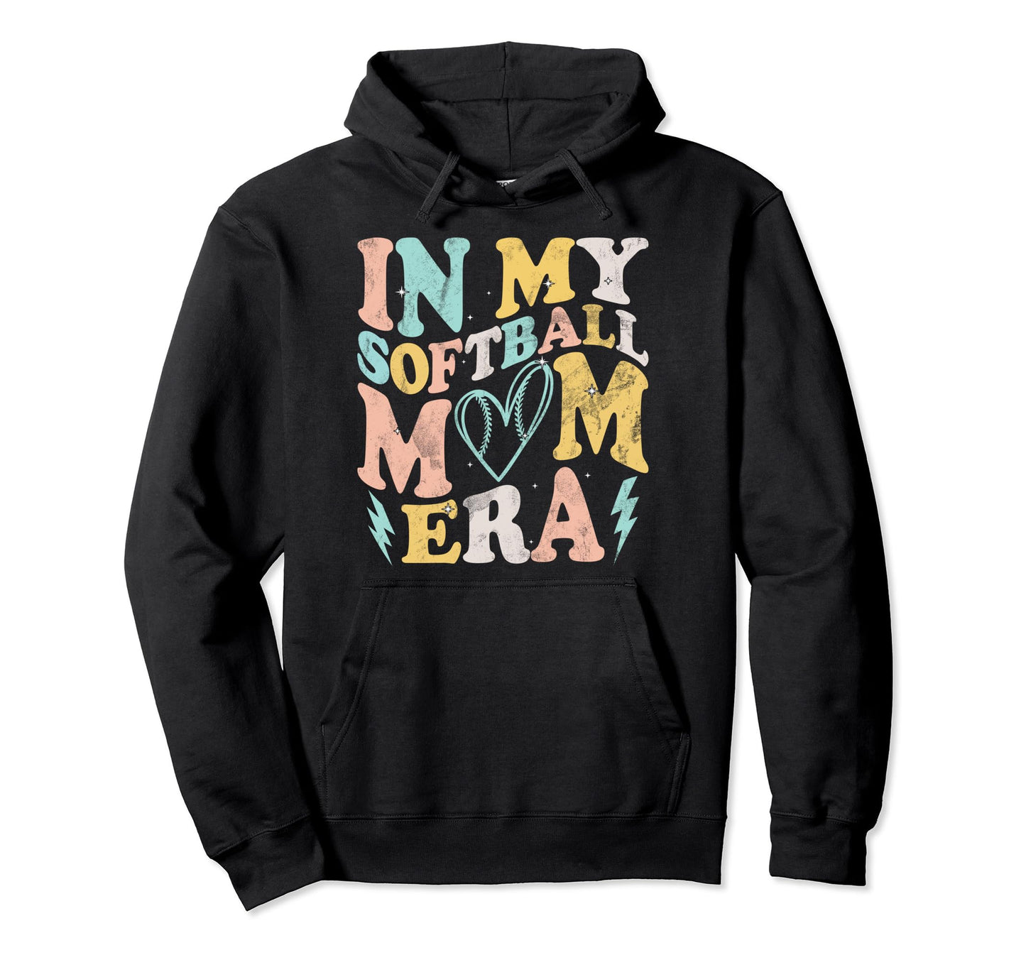 My Softball Mom Era Groovy Softball Hoodie - Novelty Apparel Men Women - T-Shirt, Sweatshirt, Hoodie