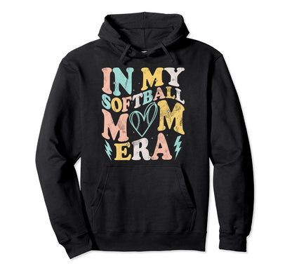 My Softball Mom Era Groovy Softball Hoodie - Novelty Apparel Men Women - T-Shirt, Sweatshirt, Hoodie