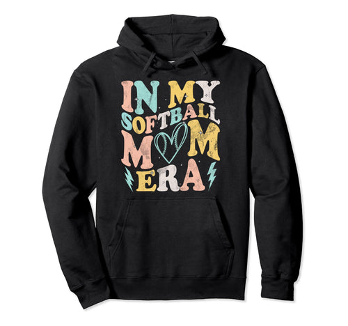 My Softball Mom Era Groovy Softball Hoodie - Novelty Apparel Men Women - T-Shirt, Sweatshirt, Hoodie