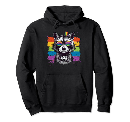 Funny Raccoon Love Sunglasses Summer Hoodie - Minimalist Print Men Women - T-Shirt, Sweatshirt, Hoodie