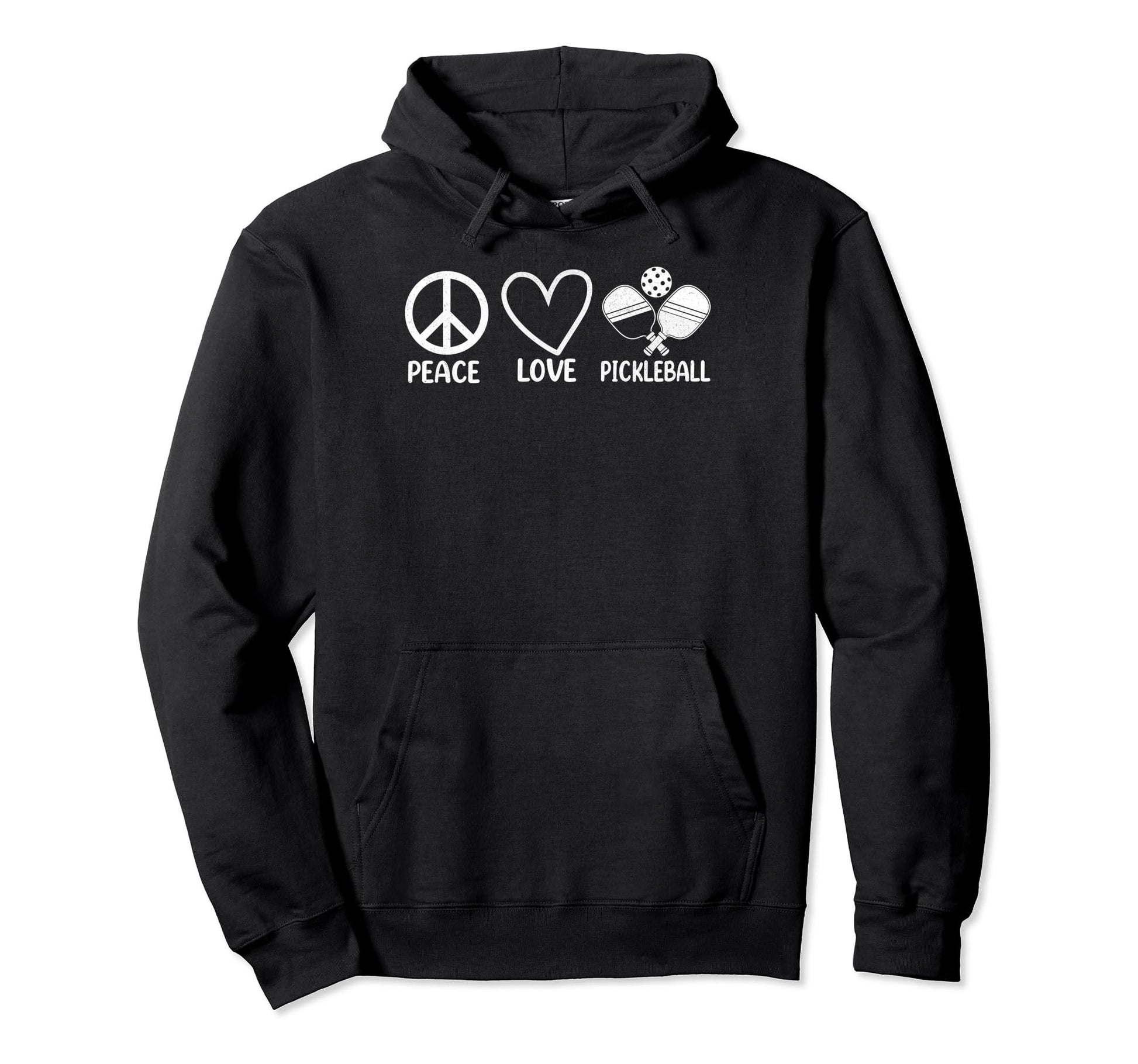 Pickleball Player Peace Love Hoodie - Casual Everyday Wear Unisex - T-Shirt, Sweatshirt, Hoodie