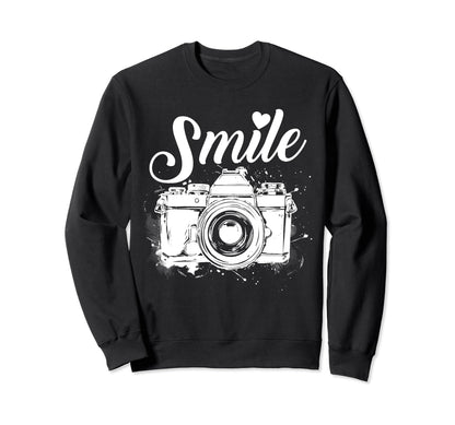 Photographer Smile Camera Funny Sweatshirt - Custom Art Print Unisex - T-Shirt, Sweatshirt, Hoodie