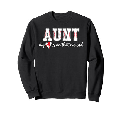 Proud Baseball Pitcher Aunt Sweatshirt - Casual Everyday Wear for Adults - T-Shirt, Sweatshirt, Hoodie