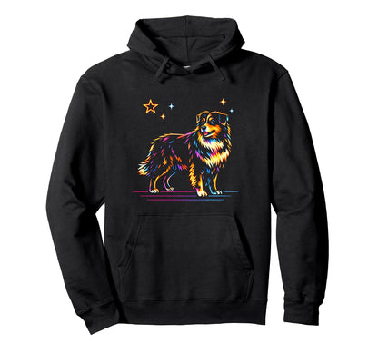Rainbow Australian Shepherd Aussie Hoodie - Aesthetic Graphic Men Women - T-Shirt, Sweatshirt, Hoodie