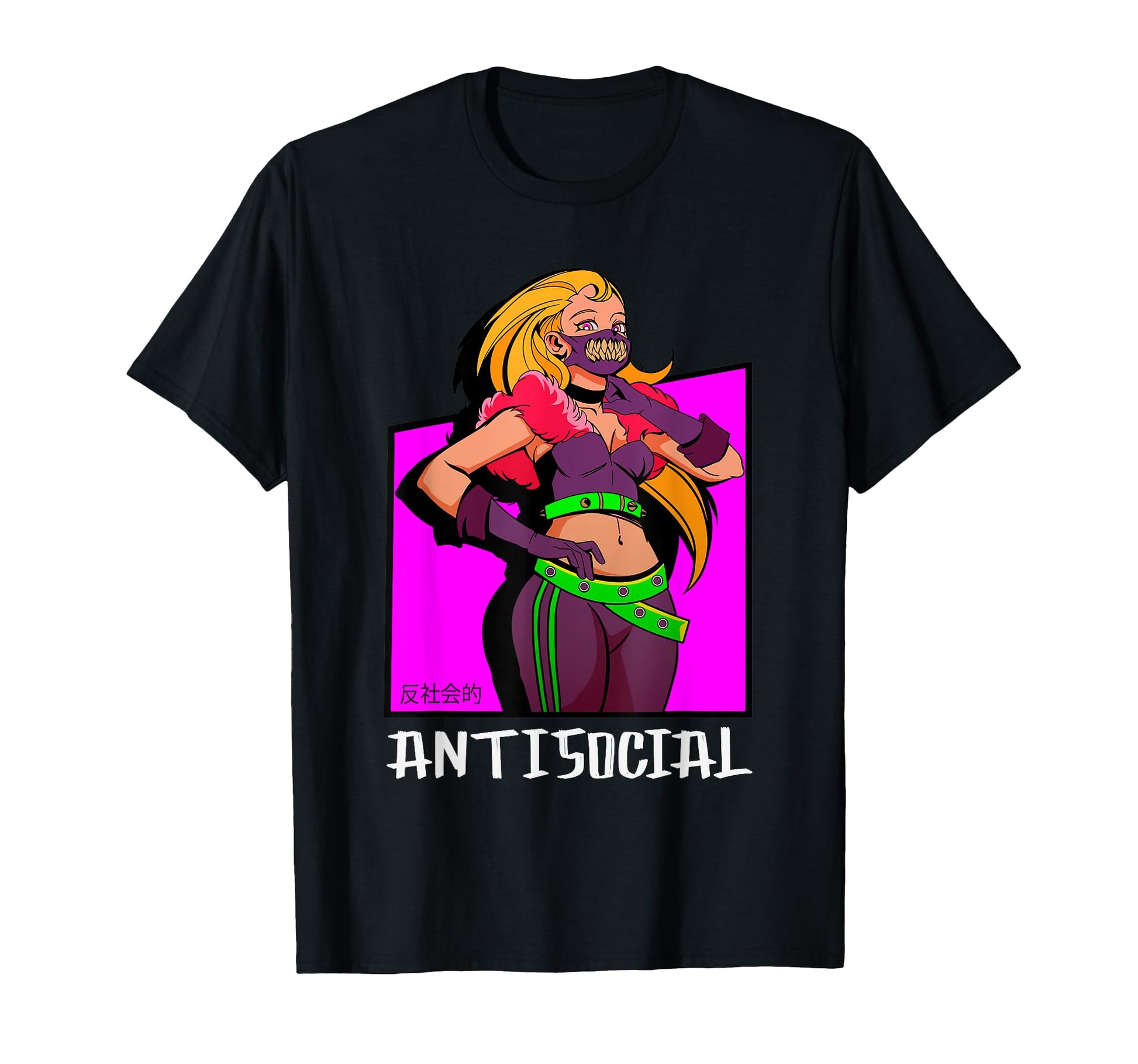 Antisocial Goth Anime Aesthetic T-Shirt - Casual Everyday Wear Men Women - T-Shirt, Sweatshirt, Hoodie