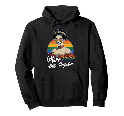Lgbtq More Pride Less Prejudice Rainbow Gay Hoodie - Trendy Graphic Unisex - T-Shirt, Sweatshirt, Hoodie