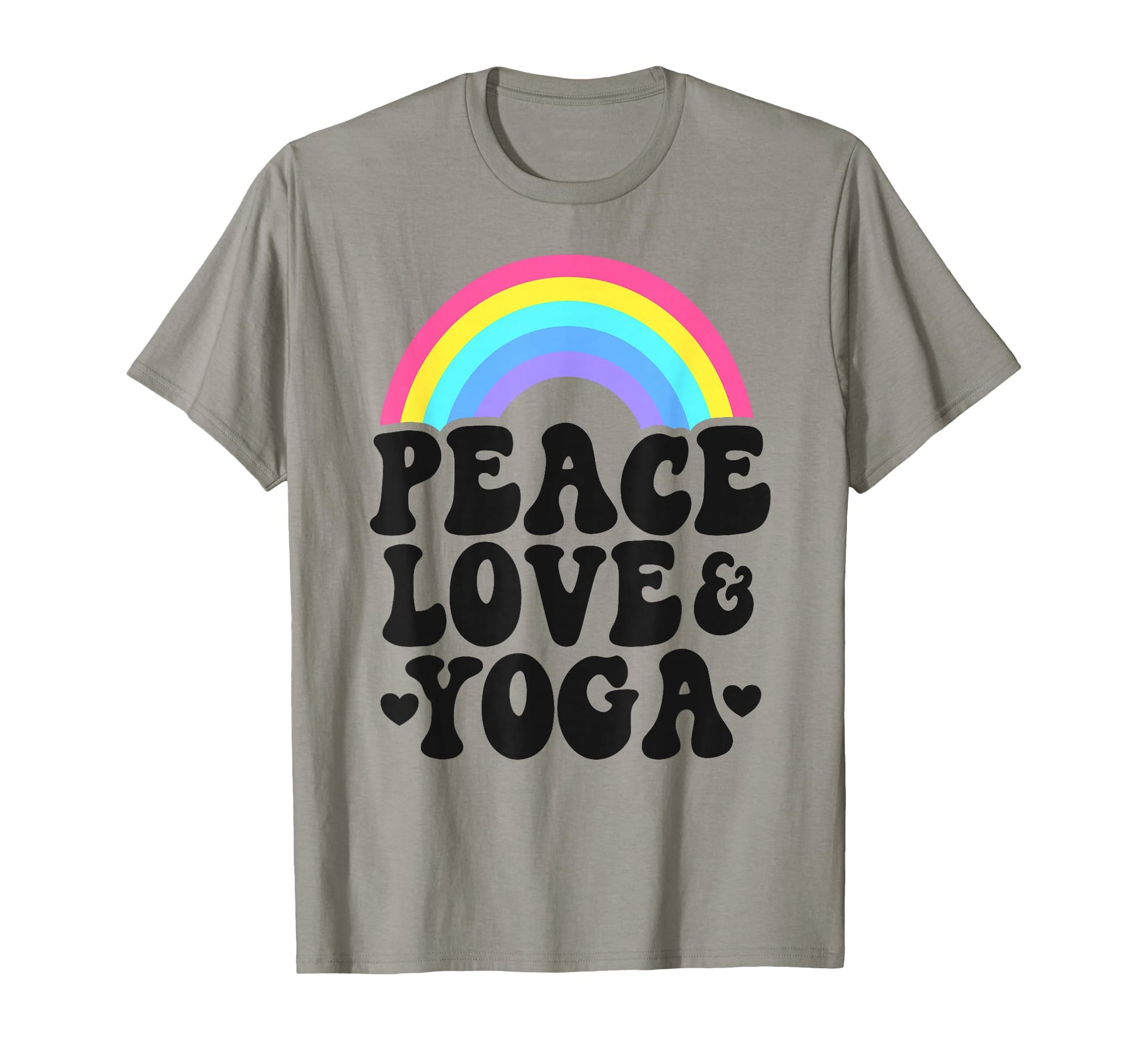 Peace Love Yoga Rainbow Hippie Yoga T-Shirt - Fun Novelty Design Unisex - T-Shirt, Sweatshirt, Hoodie