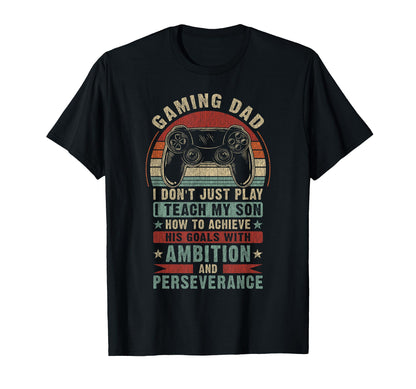 Gaming Dad Father Son Fathers Day Video T-Shirt - Graphic Print Unisex - T-Shirt, Sweatshirt, Hoodie