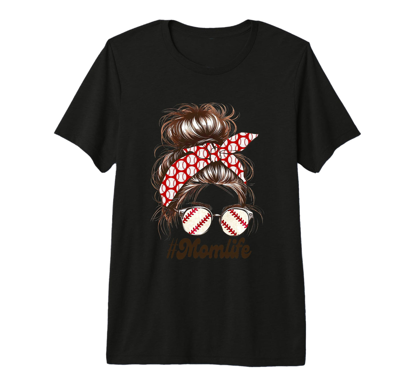 Baseball Momlife Stylish Hair T-Shirt - Casual Everyday Wear for Adults - T-Shirt, Sweatshirt, Hoodie