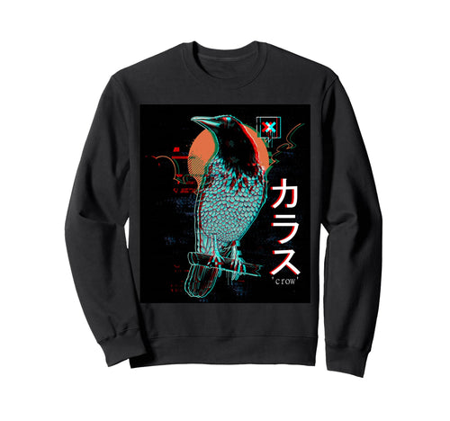 Japan Anime Crow Gothic Vaporwave Sweatshirt - Minimalist Print for Adults - T-Shirt, Sweatshirt, Hoodie