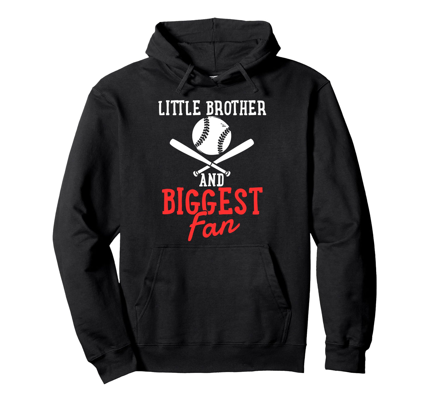 Little Brother Baseball Fan Baseball Hoodie - Graphic Print for Adults - T-Shirt, Sweatshirt, Hoodie