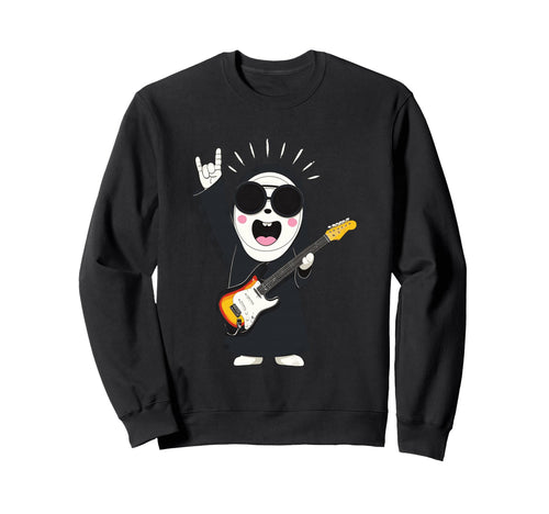 Funny Nun Rock Music Guitar Player Sweatshirt - Novelty Apparel for Adults - T-Shirt, Sweatshirt, Hoodie