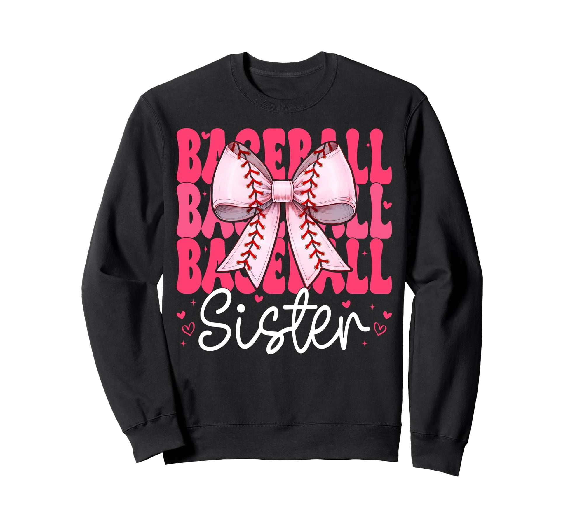 Baseball Sister Baseball Coquette Bow Sweatshirt - Streetwear Style Unisex - T-Shirt, Sweatshirt, Hoodie